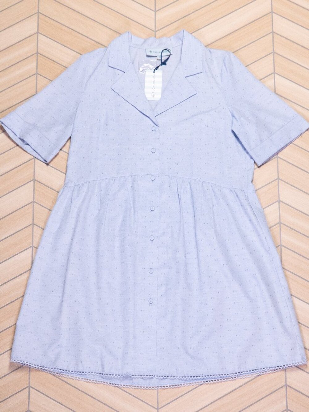 NWT Tuckernuck Swiss Dot Royal Shirt Dress